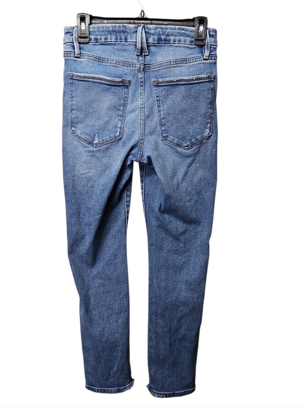 Good American Good Legs Straight Jean Sz 4 (27) Distressed Hem - Picture 2 of 7